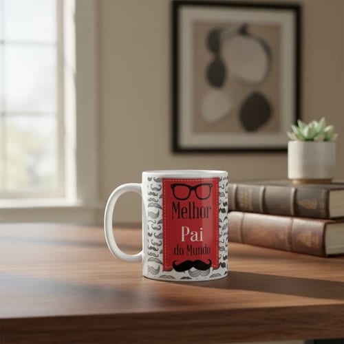Caneca Pais Café com Amor e Alegria, Presente Perfeito
