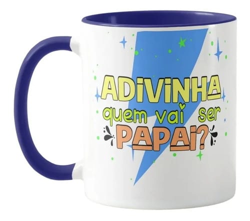 Caneca Presente Criativo Revelação de Gravidez Vou Ser Papai - Anúncio de Gravidez (Pai)