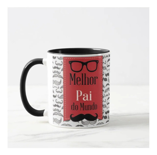 Caneca para Pai Café com Amor e Alegria, Presente com Foto - Família (Pai)