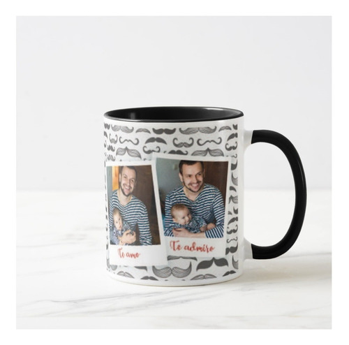 Caneca para Pai Café com Amor e Alegria, Presente com Foto