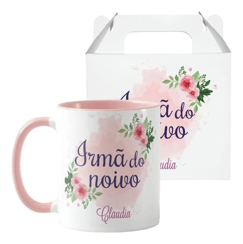Caneca Casamento Lembrança Familia Irmã do Noivo com Nomes - Casamento (Convidados)