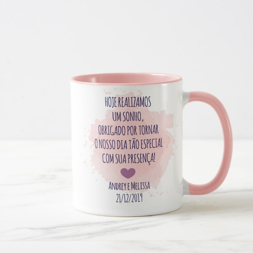 Caneca Casamento Lembrança Familia Irmã do Noivo com Nomes