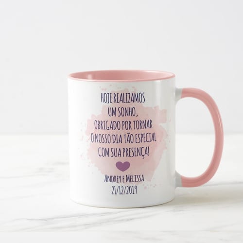 Caneca Casamento Lembrança Familia Irmã do Noivo com Nomes
