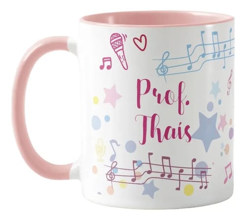 Caneca Personalizada Professora de Música com Agradecimento - Dia dos Professores (Professor(a))