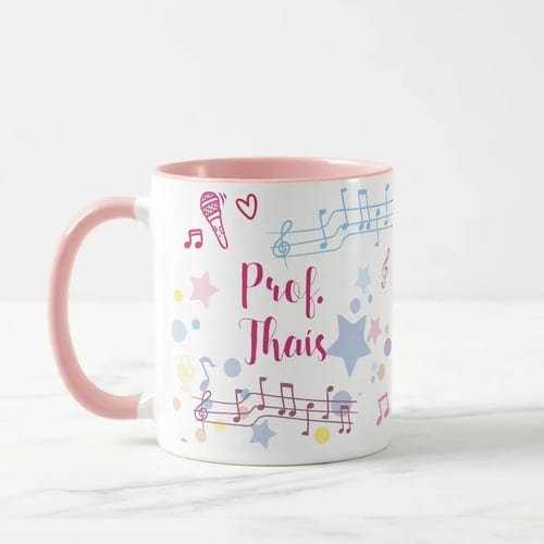 Caneca Personalizada Professora de Música com Agradecimento