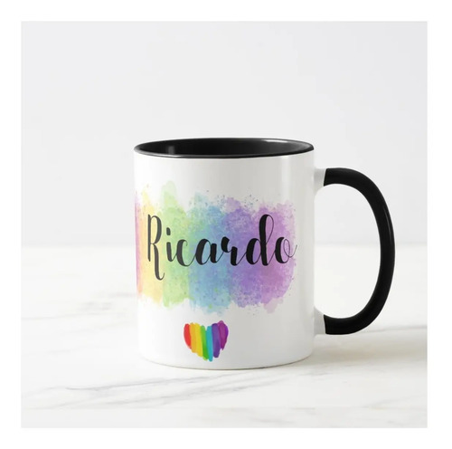 Caneca Personalizada Presente Arco Iris Gay Lgbt com Nome