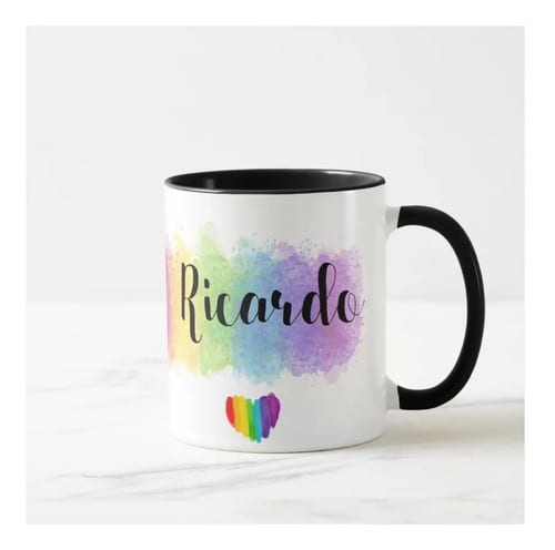 Caneca Personalizada Presente Arco Iris Gay Lgbt com Nome