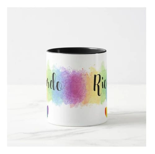 Caneca Personalizada Presente Arco Iris Gay Lgbt com Nome