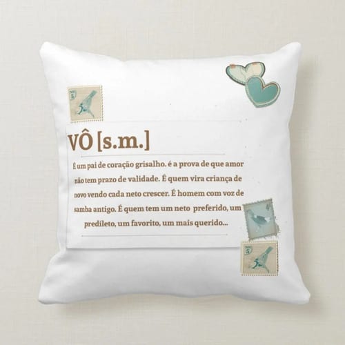 Almofada Presente Personalizado Com Frase Significado Vô