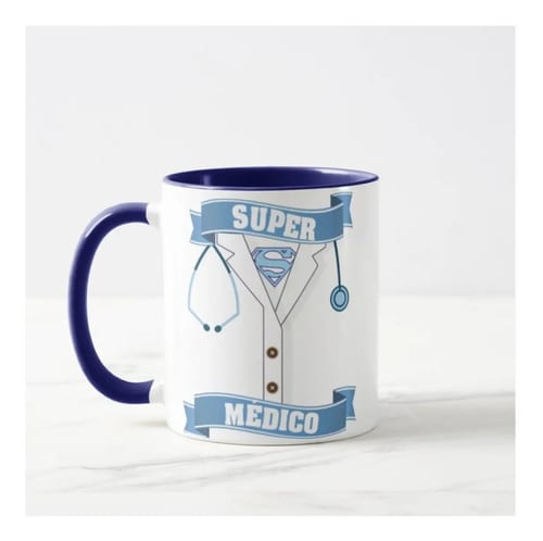 Caneca Medicina Presente Criativo Médico Super Herói Nome