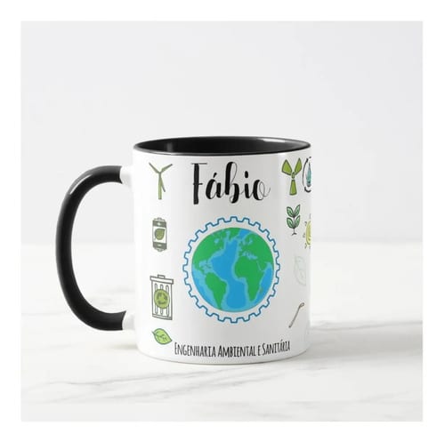 Caneca Presente Criativo Engenharia Ambiental Engenheiros - Profissões (Engenheiro(a))
