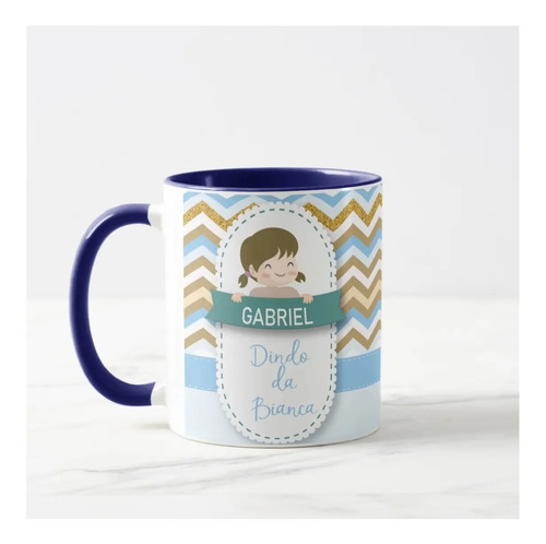 Caneca Padrinho Dindo Batizado Presente Padrinho de Menina - Batizado (Padrinho)