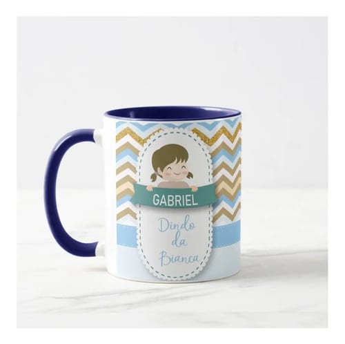 Caneca Padrinho Dindo Batizado Presente Padrinho de Menina - Batizado (Padrinho)