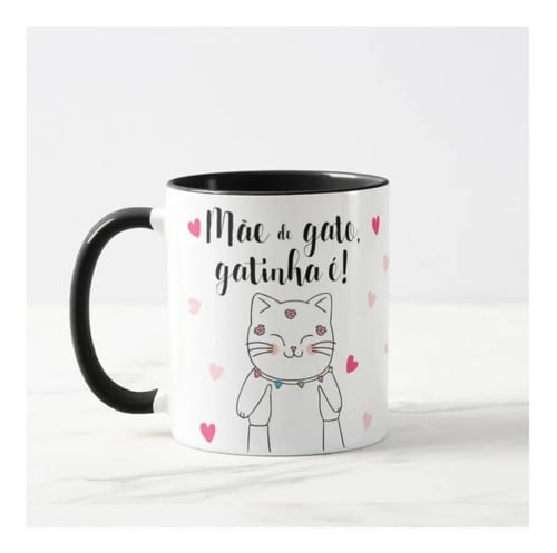 Caneca Personalizada Presente Criativo Mãe de Gato Gatinha É