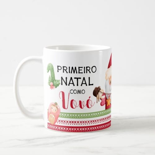 Caneca Presente Para Família Primeiro Natal para Avó Vovó