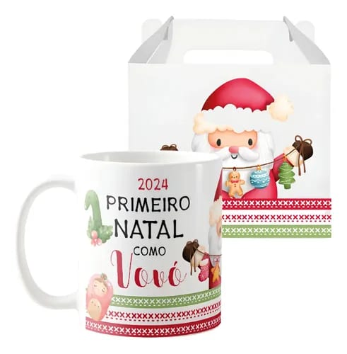 Caneca Presente Para Família Primeiro Natal para Avó Vovó - Família (Avó)
