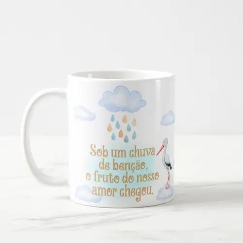Caneca Presente Gravidez Personalizado Chuva De Benção