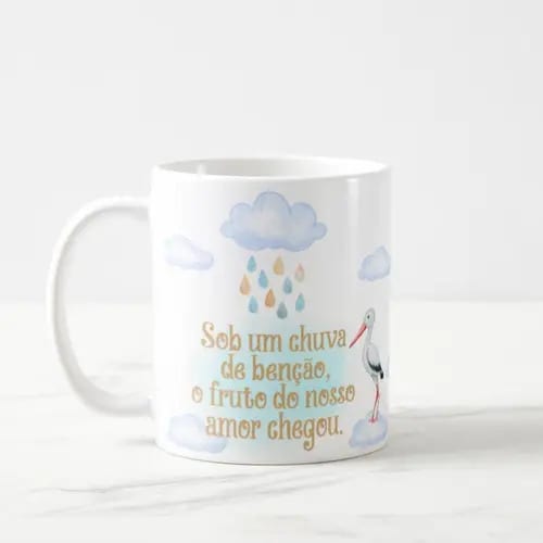 Caneca Presente Gravidez Personalizado Chuva De Benção