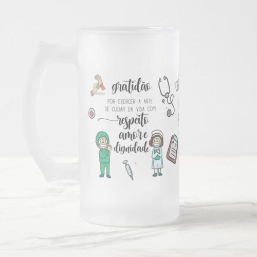 Copo de Cerveja Presente Personalizado Medicina Psiquiatra