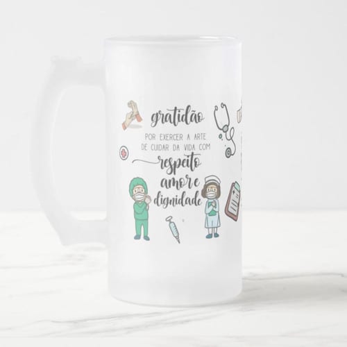 Copo de Cerveja Presente Personalizado Medicina Psiquiatra