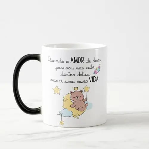 Caneca Mágica Presente Criativo para Revelar Gravidez