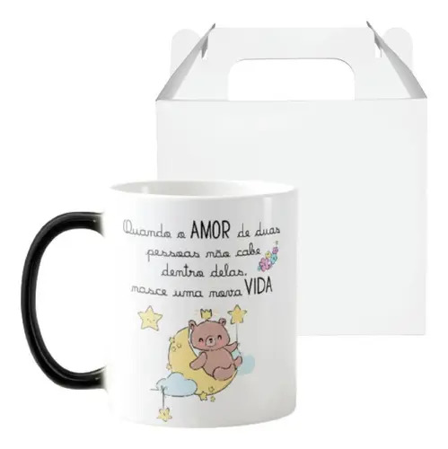 Caneca Mágica Presente Criativo para Revelar Gravidez