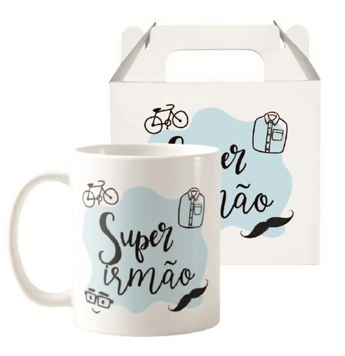 Caneca Masculina Presente de Aniversário para Super Irmão - Família (Irmã(o))
