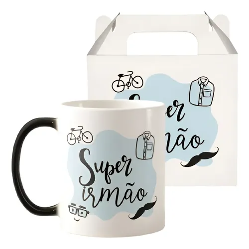 Caneca Mágica Presente Criativo Especial para Super Irmão - Família (Irmã(o))