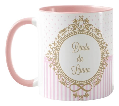 Caneca Personalizada Presente Madrinha De Batizado Com Nomes