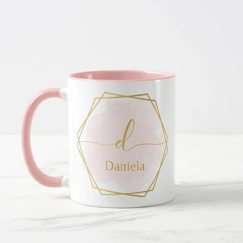 Caneca Feminina Presente Elegante Mulher Aquarela com Nome - Outros (Nome Delicado)