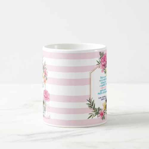 Caneca Professora Feliz Dia Do Professor Floral Com Carinho