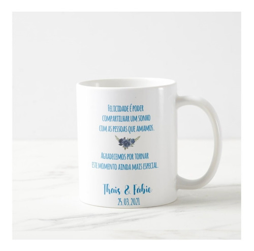 Caneca Personalizada Mãe da Noiva Casamento Azul