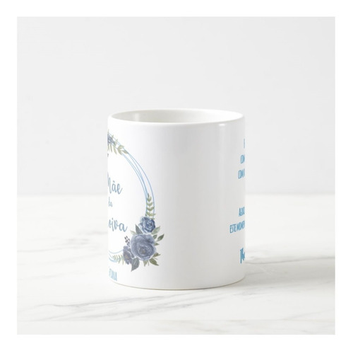 Caneca Personalizada Mãe da Noiva Casamento Azul