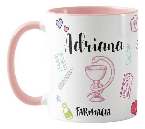 Caneca Presente Criativo Farmácia Profissão Farmacêutica - Profissões (Farmacêutico(a))