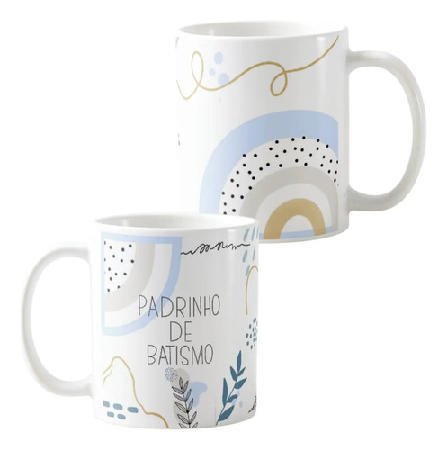 Kit 2 Canecas Personalizadas Convite Padrinhos de Batismo