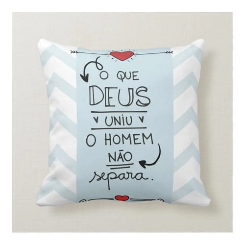 Almofada Personalizada de Dia dos Namorados o Que Deus Uniu