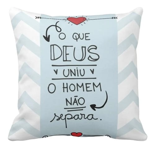 Almofada Personalizada de Dia dos Namorados o Que Deus Uniu - Outros (Casal)
