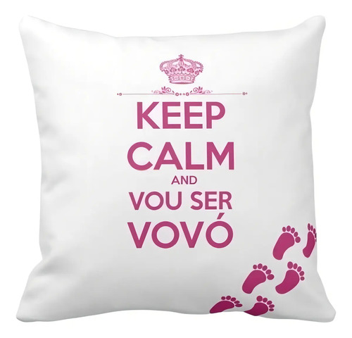 Almofada Personalizada e Decoração Gravidez Keep Calm Vovó - Anúncio de Gravidez (Avós)