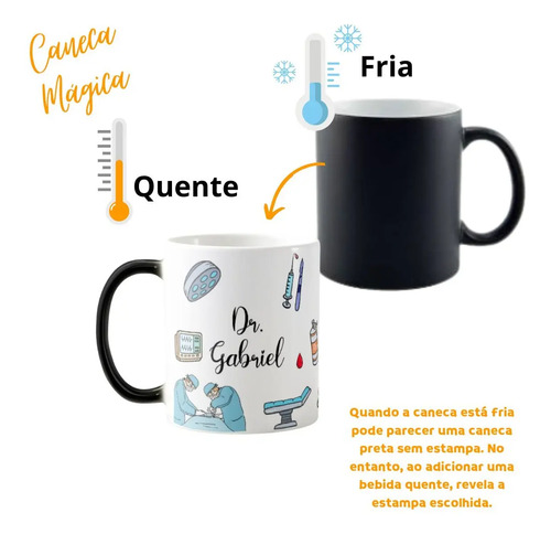 Caneca Mágica Presente Profissão Medicina Médico Cirurgião