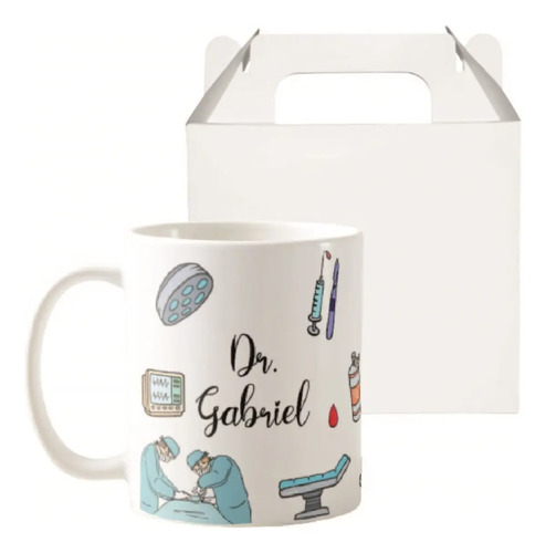 Caneca Personalizada com Nome para Médico Cirurgião Geral - Profissões (Médico(a))