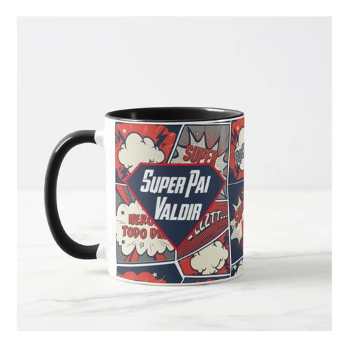 Caneca Pai Super Herói Presente Histórias em Quadrinhos - Família (Pai)