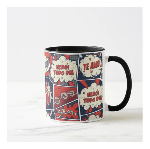 Caneca Pai Super Herói Presente Histórias em Quadrinhos