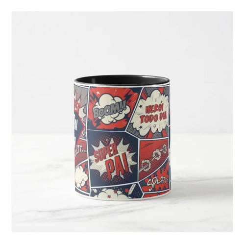 Caneca Pai Super Herói Presente Histórias em Quadrinhos