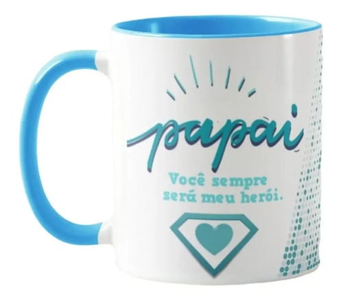Caneca Presente Para Dias Dos Pais Com Frase Papai Meu Herói - Família (Pai)