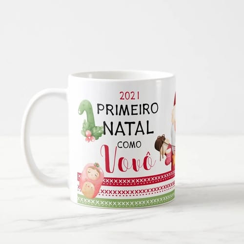 Caneca Presente Para Família Primeiro Natal para Avô Vovô