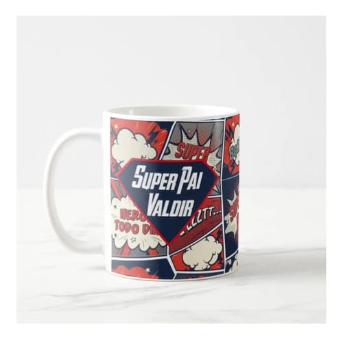 Caneca Personalizada para Presente Um Super Papai Quadrinhos - Família (Pai)
