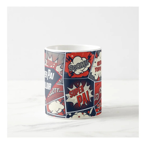 Caneca Personalizada para Presente Um Super Papai Quadrinhos