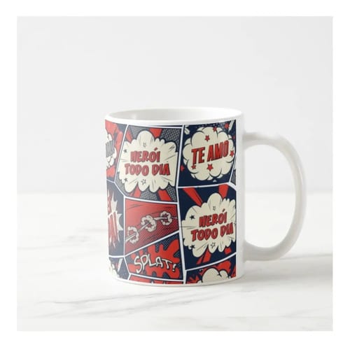 Caneca Personalizada para Presente Um Super Papai Quadrinhos