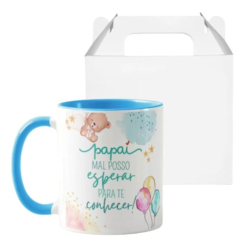 Caneca Presente Revelação de Gravidez Promovido a Papai - Anúncio de Gravidez (Pai)
