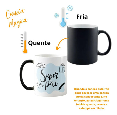 Caneca Mágica Presente Divertido Super Pai Dia dos Pais